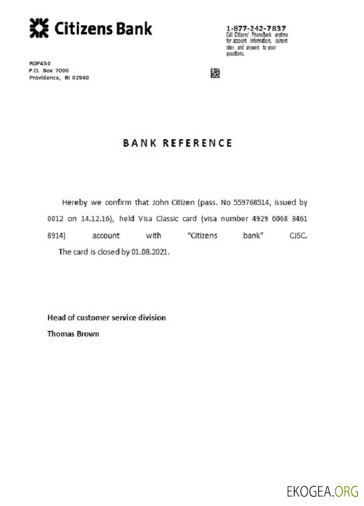 Référence USA , Citizens Bank , closure